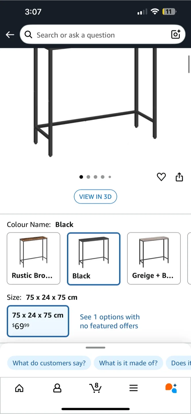 BNIB HOOBRO Narrow Black Console Table - 29.5" Entryway Table image indicator(2)