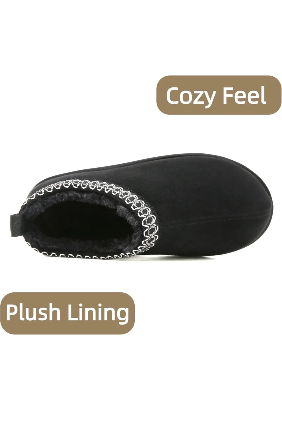 🥕Black Cozy Feel Plush Lined 8.5 Slippers - photo 3