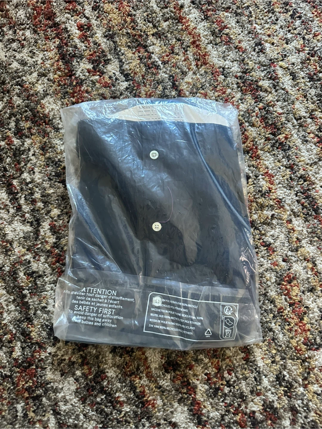 New Lacoste Regular Fit Navy Blue Shirt - Size M - photo 2