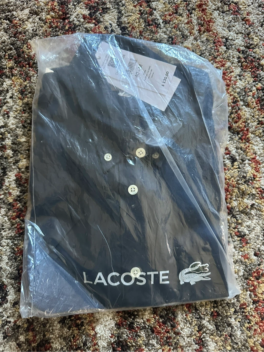 New Lacoste Regular Fit Navy Blue Shirt - Size M - photo 3