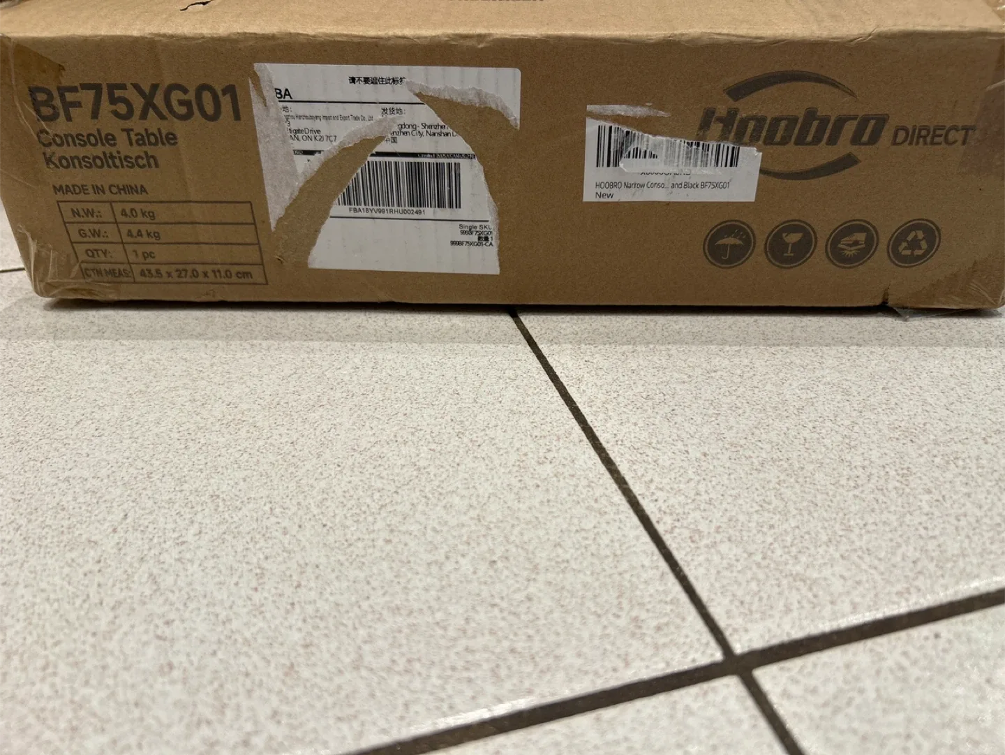 BNIB HOOBRO Narrow Black Console Table - 29.5" Entryway Table image indicator(3)