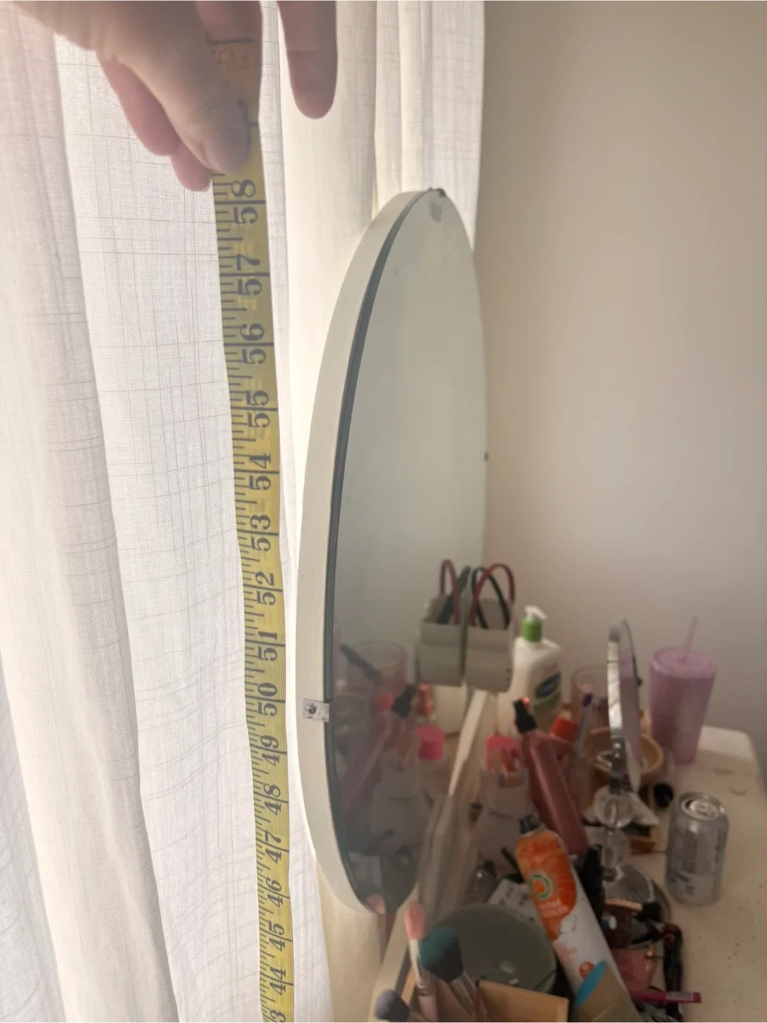 White Vanity Desk with Mirror image indicator(6)