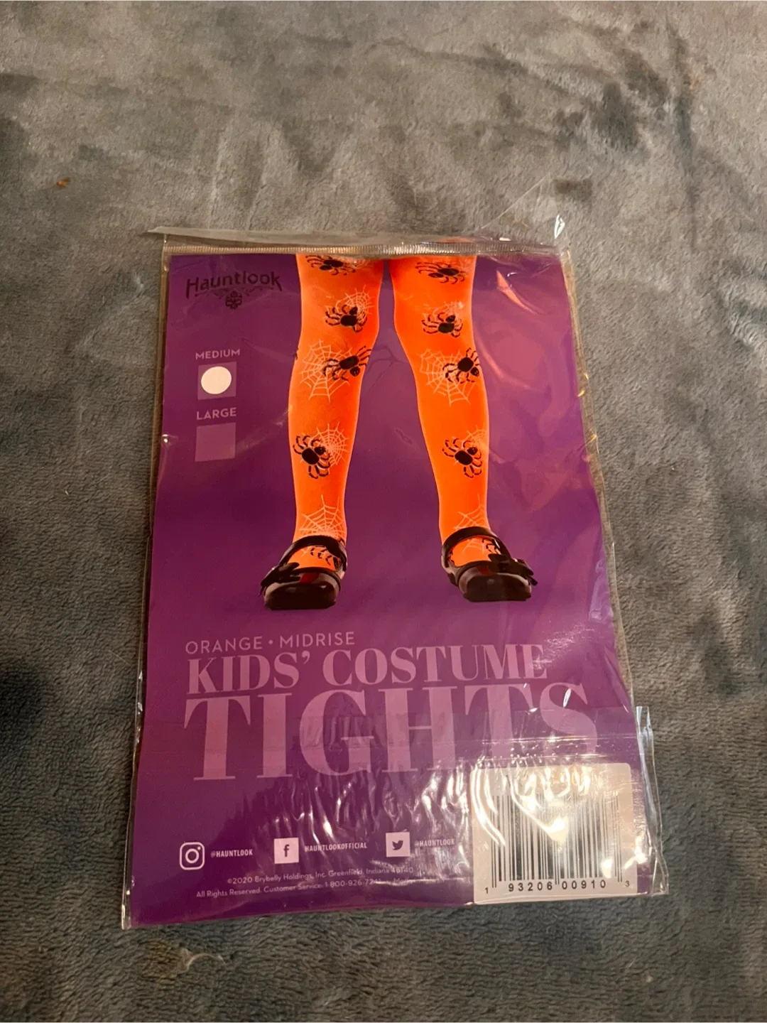 Hauntlook Kids' Costume Tights - Orange, Size Medium thumbnail