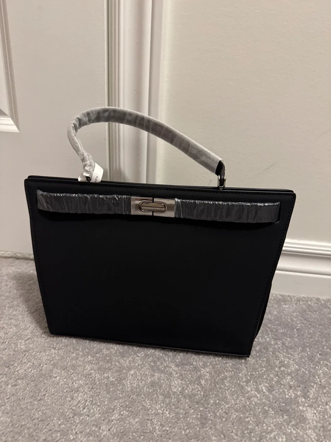 Black Leather Tote Bag - New 100% leather image indicator(2)