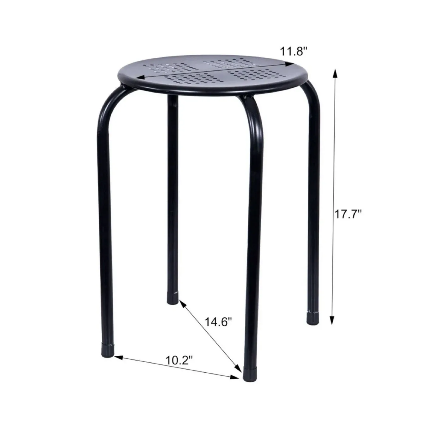 Black Metal Stool - 17.7" Height thumbnail