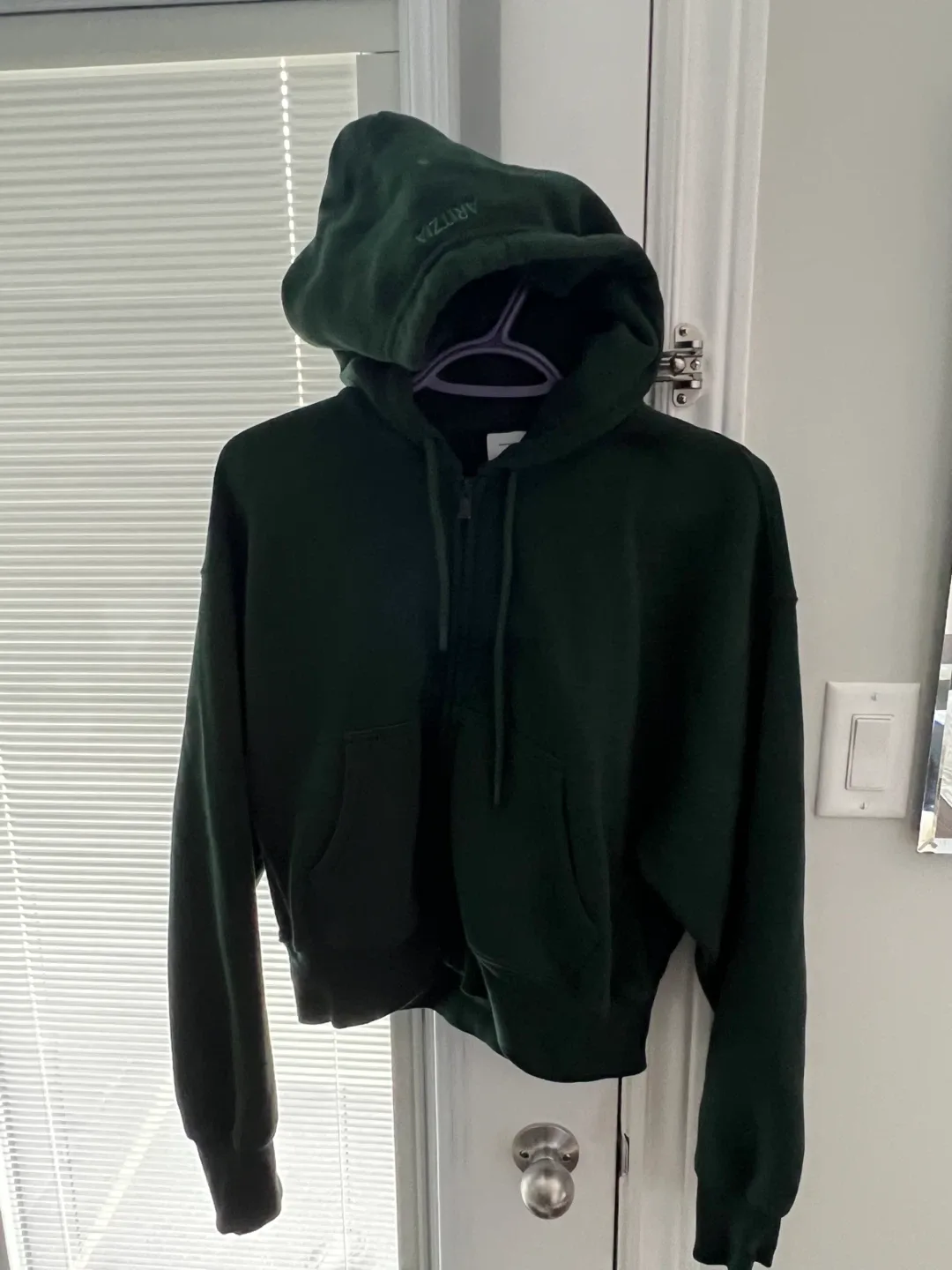 Aritzia Sweatfleece Forest Green Zip-Up Hoodie image indicator(5)