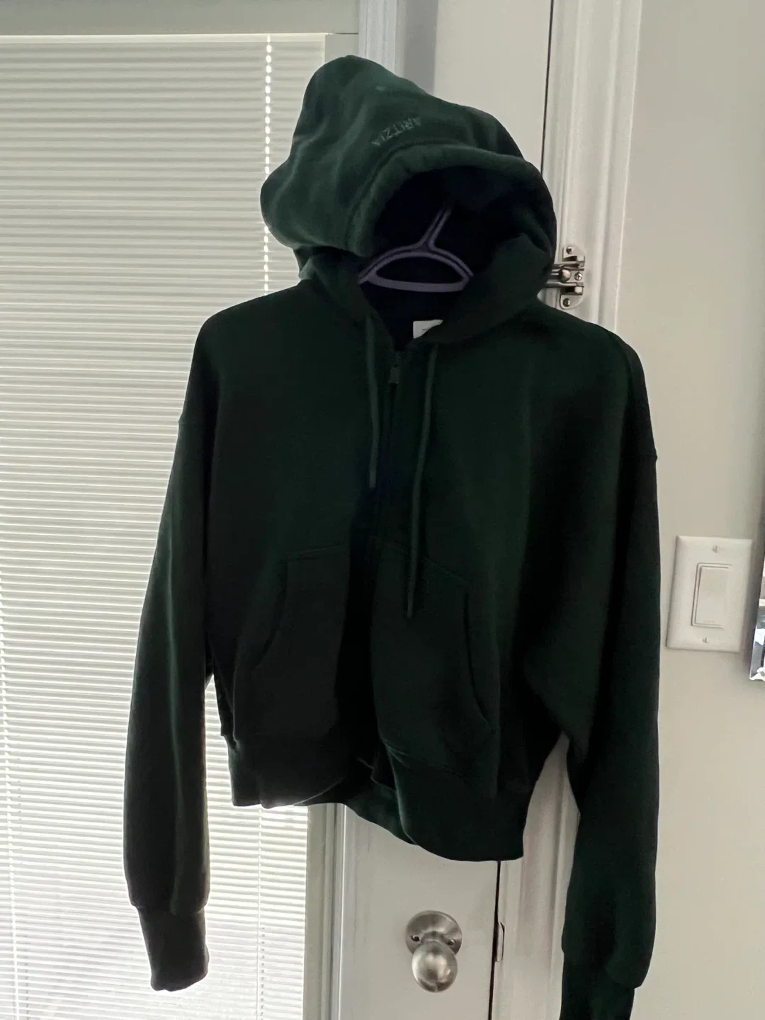 Aritzia Sweatfleece Forest Green Zip-Up Hoodie image indicator(4)