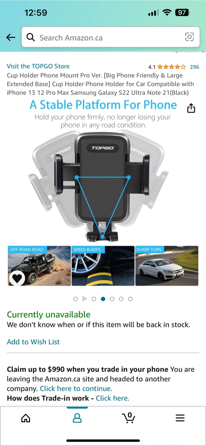 TOPGO Cup Holder Phone Mount Pro - photo 4