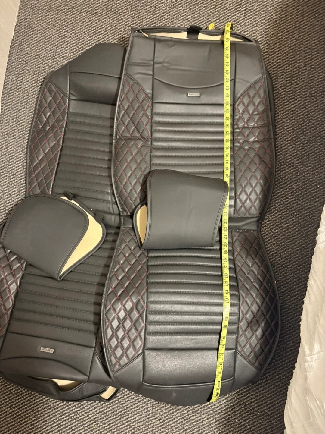 Armaan Black With Red accent,  Fux Leather Car Seat Covers - New image indicator(2)