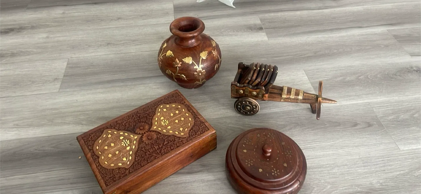 Hand Carved Wooden Decor Set thumbnail