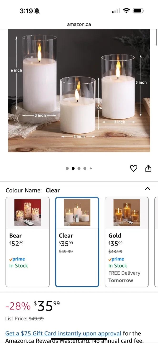 X-3PK Flameless LED Candles - Clear