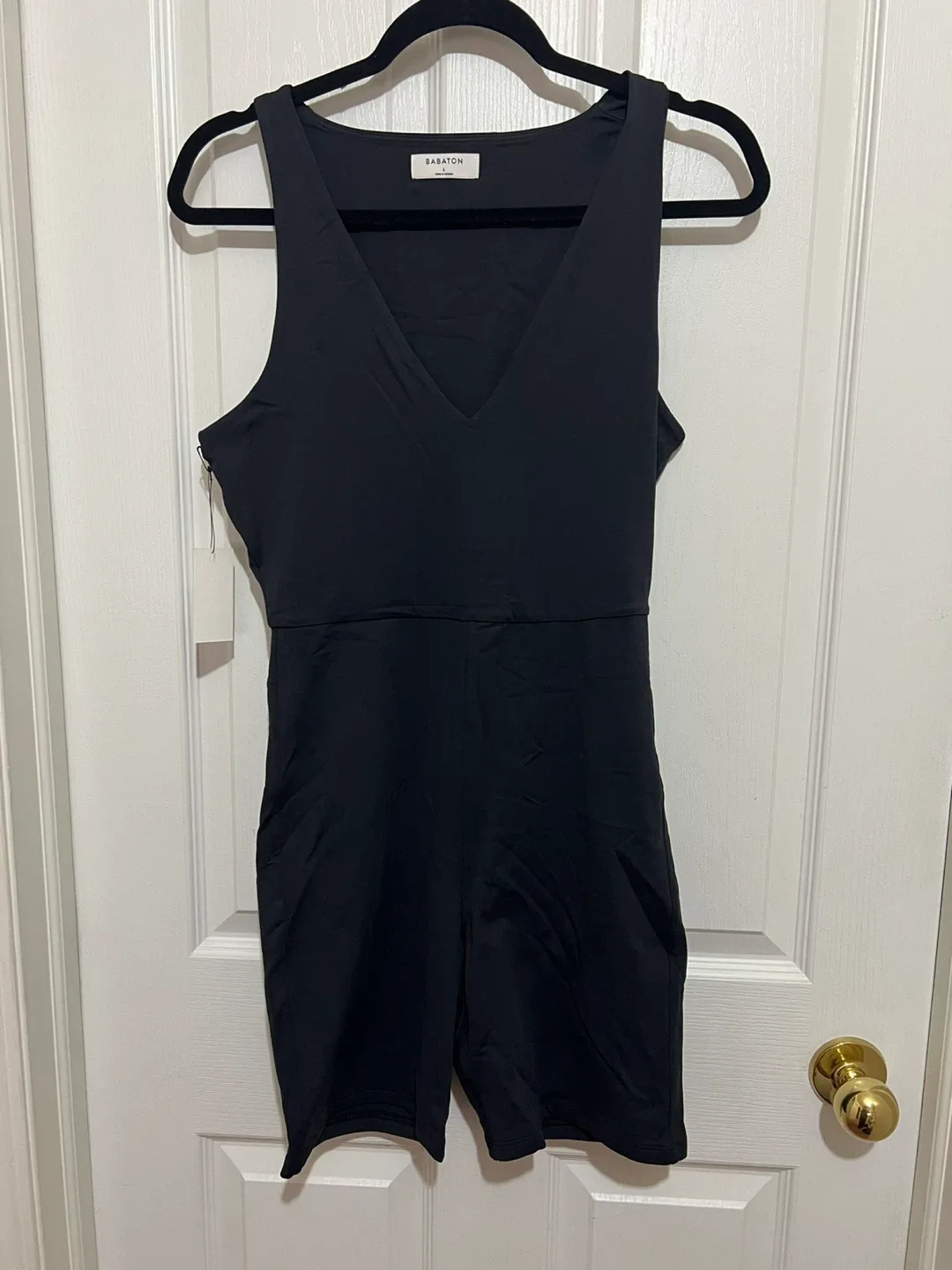 Babaton Black Contour Romper - Size Large