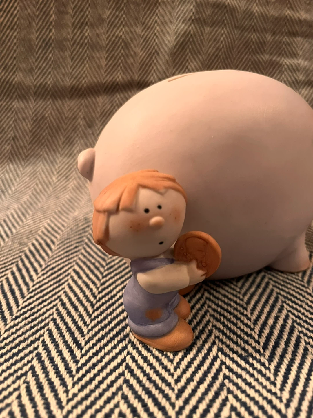 Vintage Bumpkins Piggy Bank with Boy Figurine - photo 2
