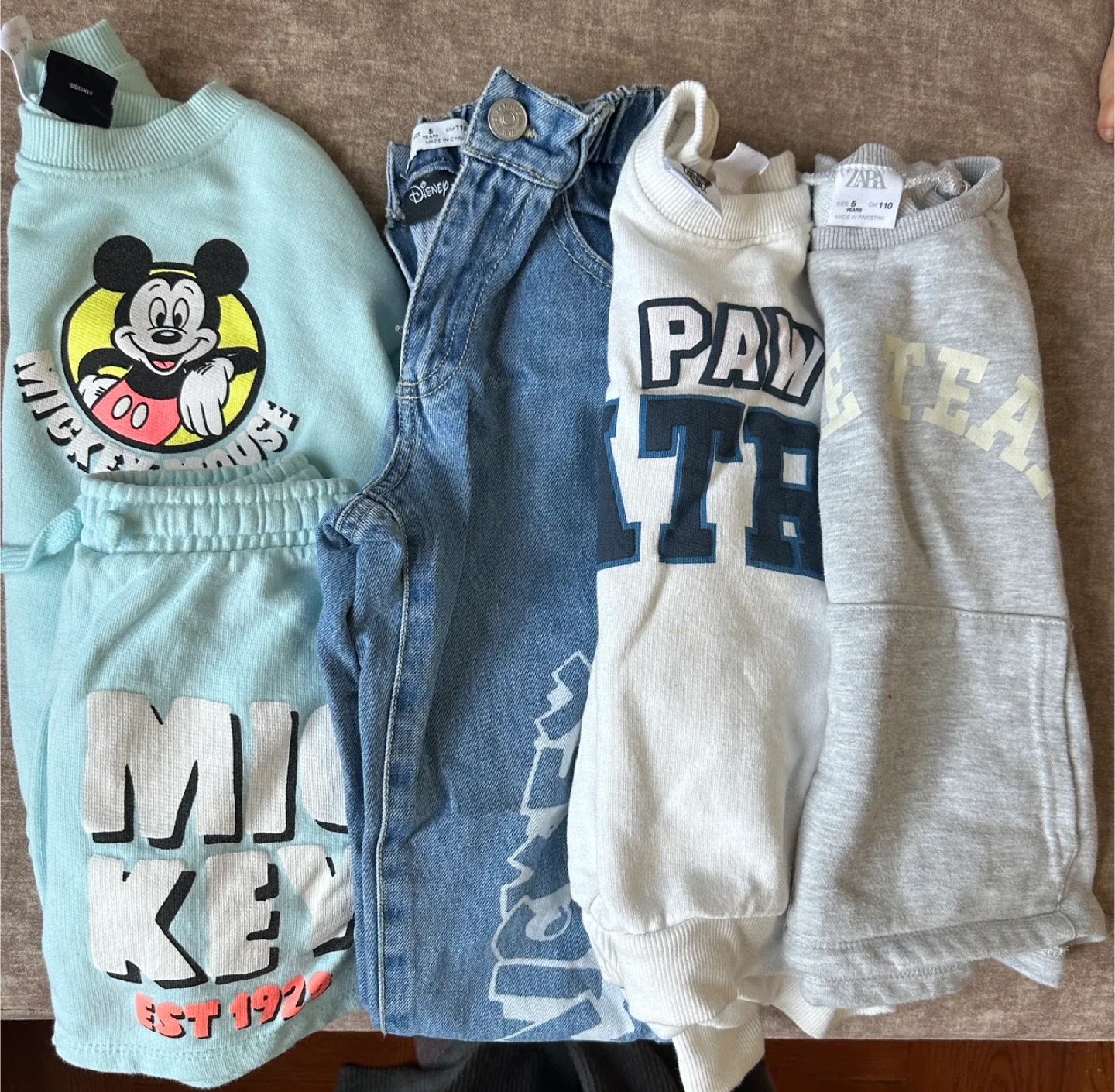 Zara Kids' Disney Mickey Mouse Jeans & Sweatshirts