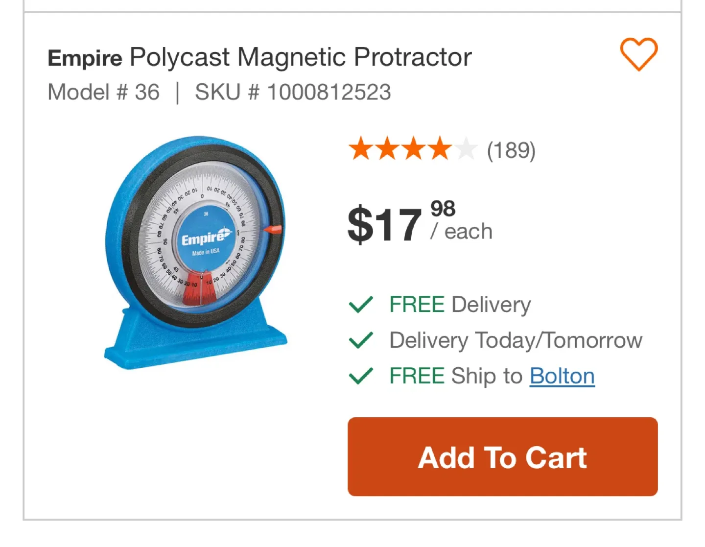 EMPIRE MAGNETIC POLYCAST PROTRACTOR image indicator(5)