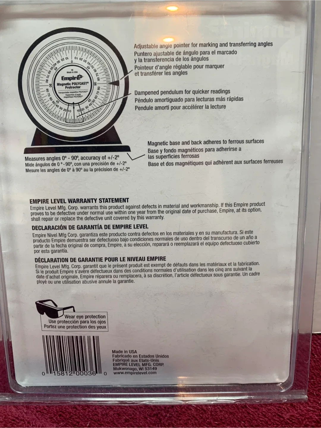 EMPIRE MAGNETIC POLYCAST PROTRACTOR image indicator(4)