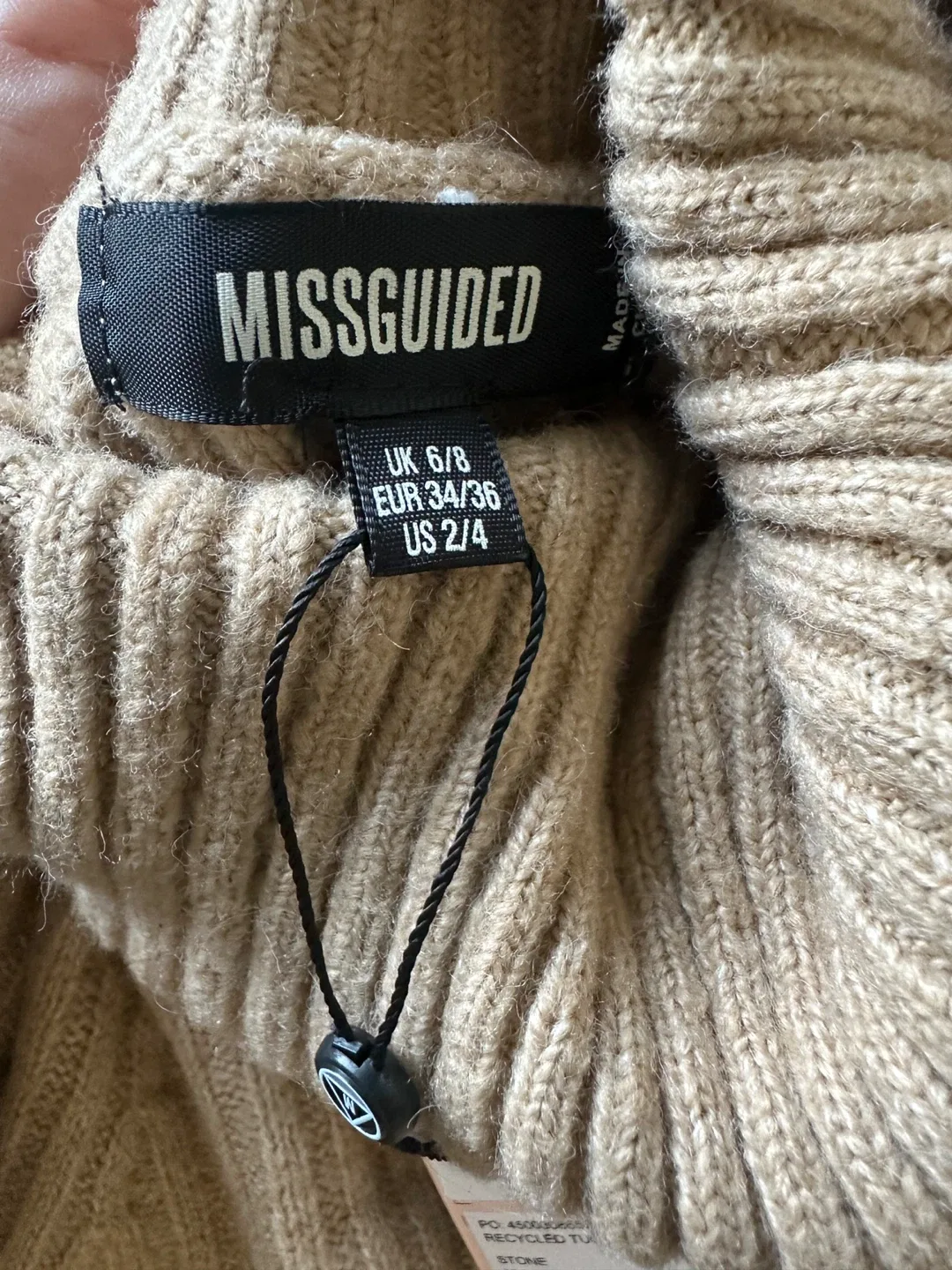 Missguided Beige Knit Turtleneck Dress Size US 2/4 image indicator(3)