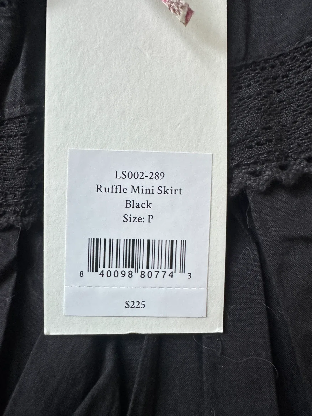 LoveShackFancy Ruffle Mini Skirt - Black - Size P image indicator(3)