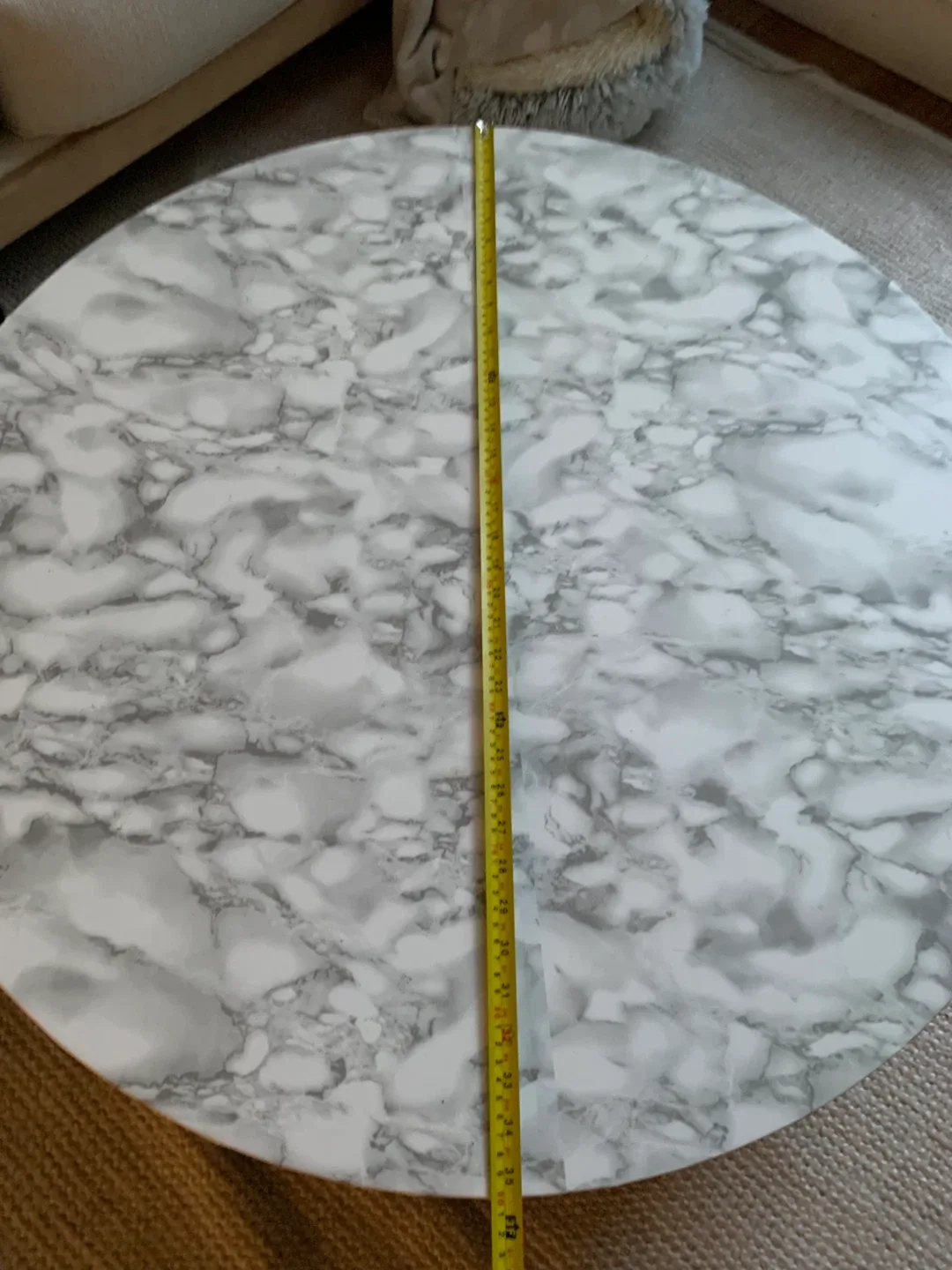 Round Marble inspired Top Coffee Table with Storage image indicator(6)