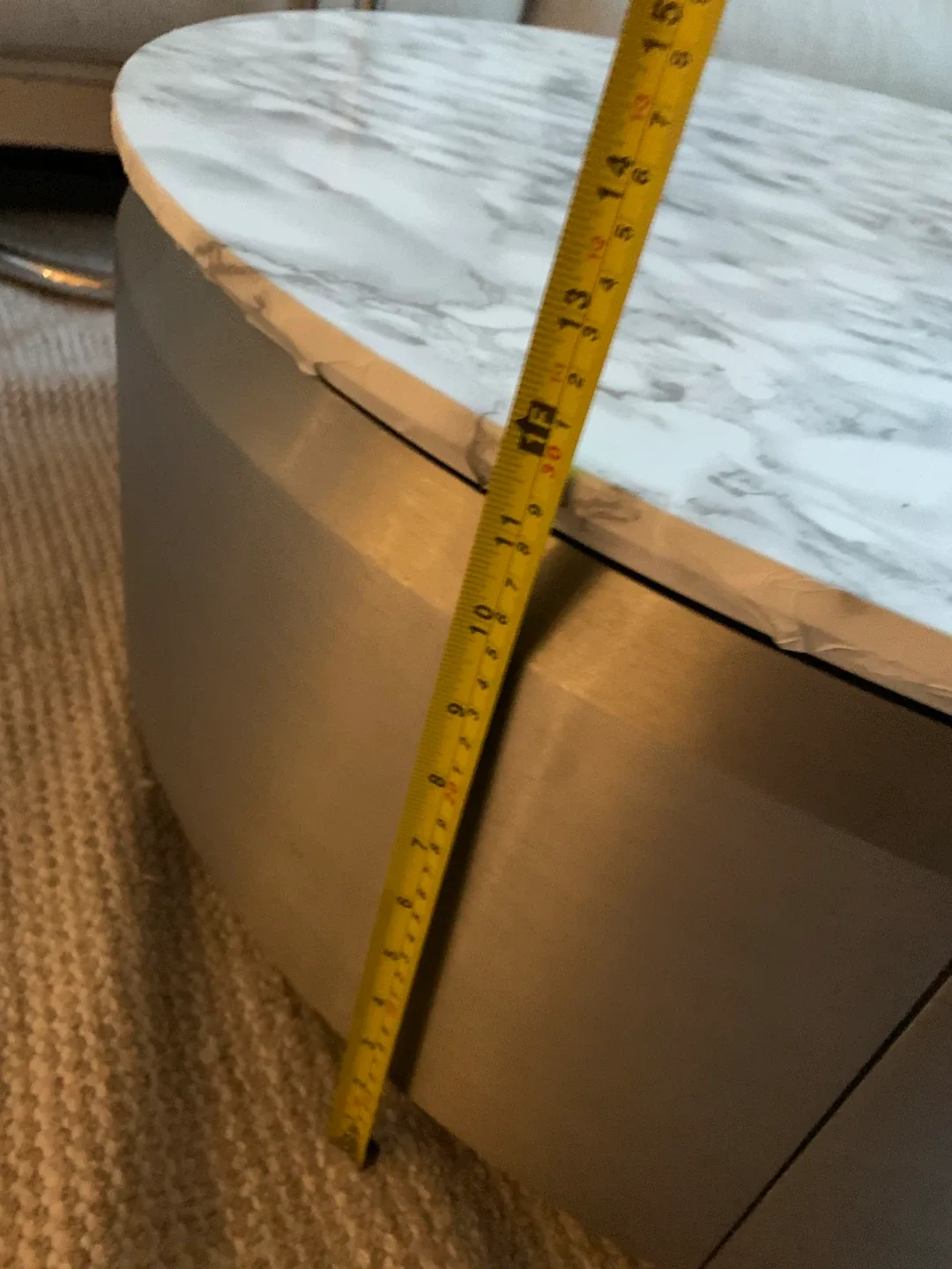 Round Marble inspired Top Coffee Table with Storage image indicator(7)