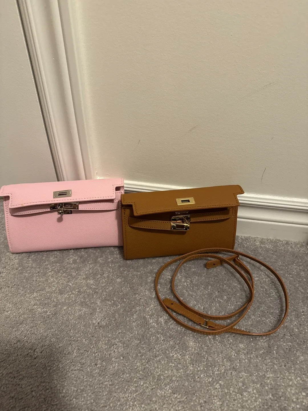 Ke**-*To Go Wallet Pink & Brown -100% leather image indicator(2)