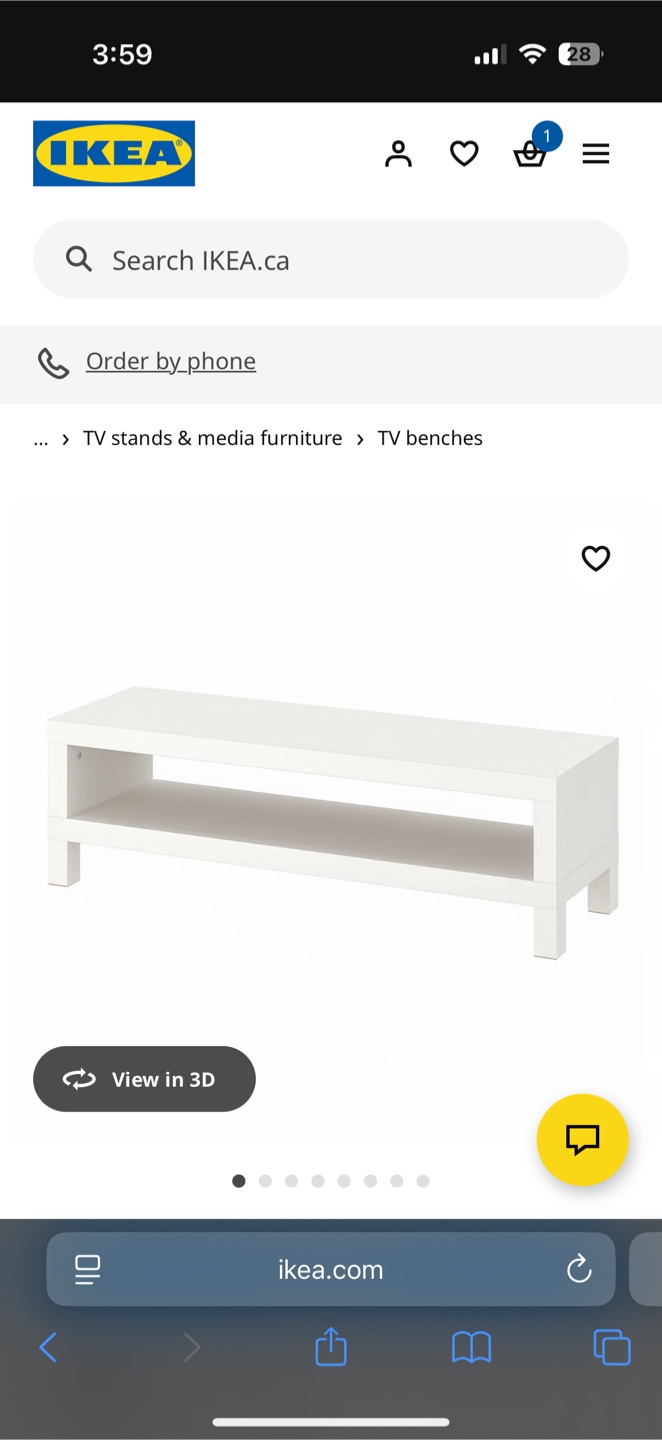 IKEA Lack White TV Stand/Bench
