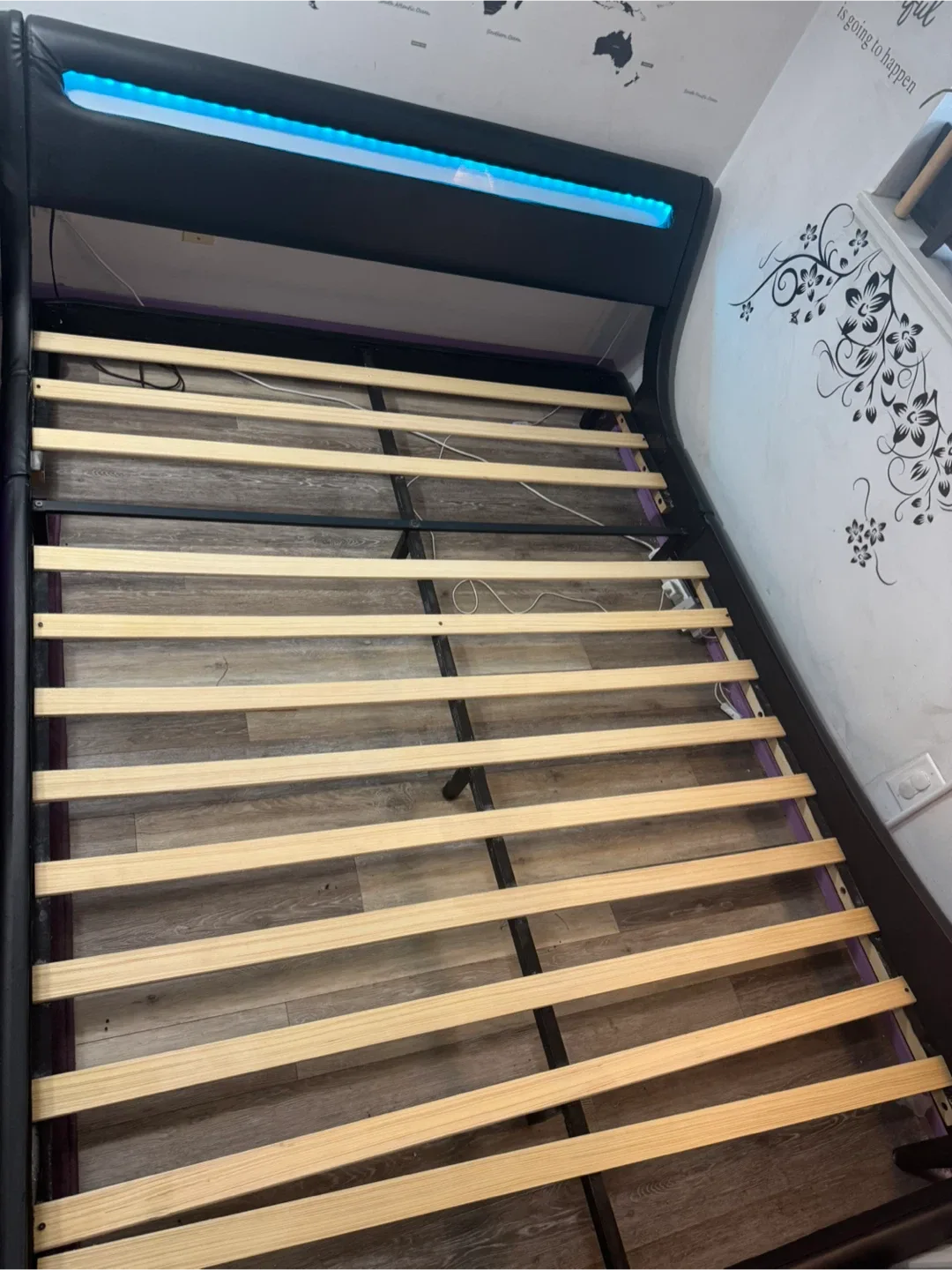 Queen size vinyl bed with LED light i