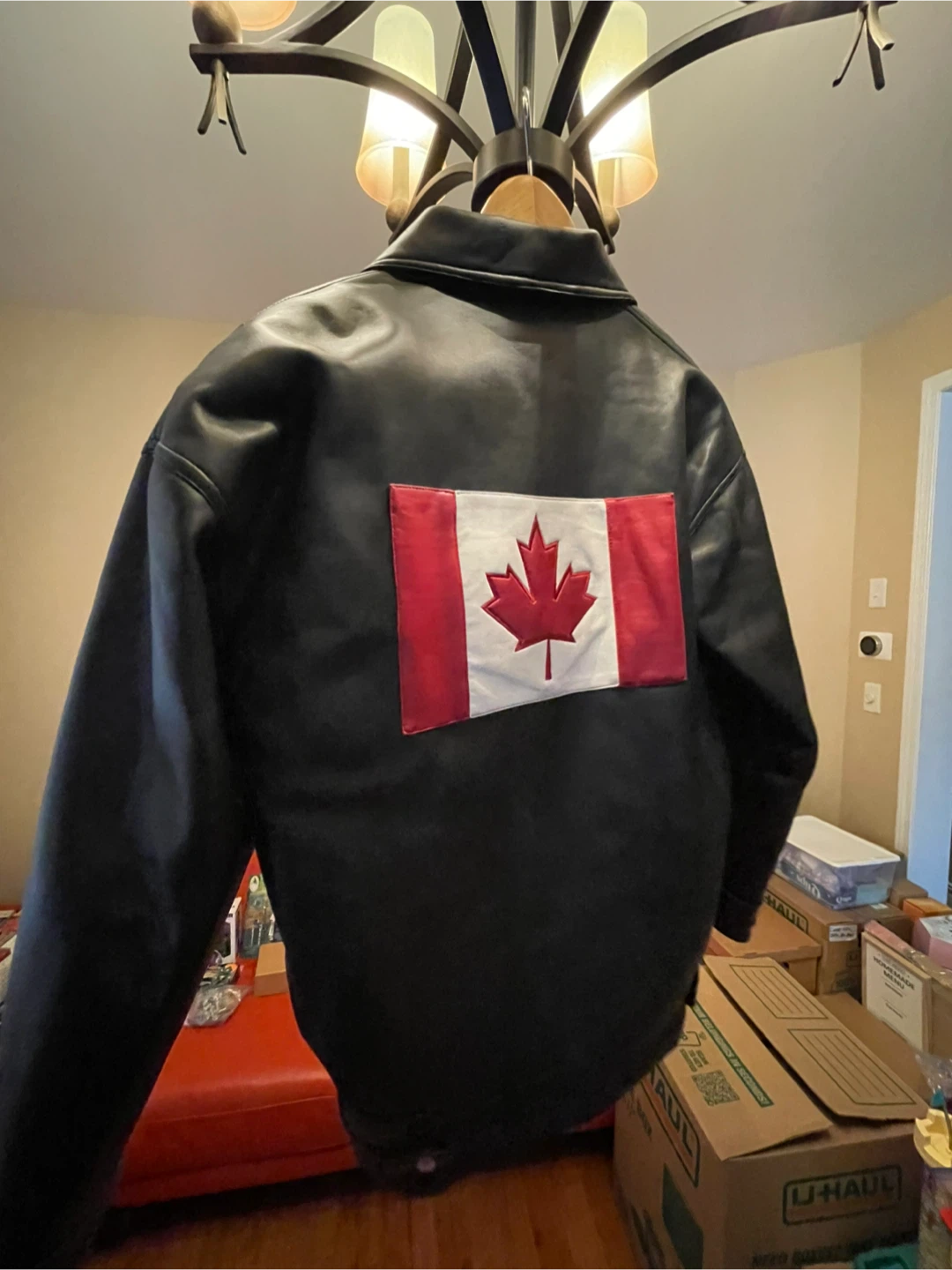 Cosa Nova Black PVC Jacket with Canada Flag - photo 2