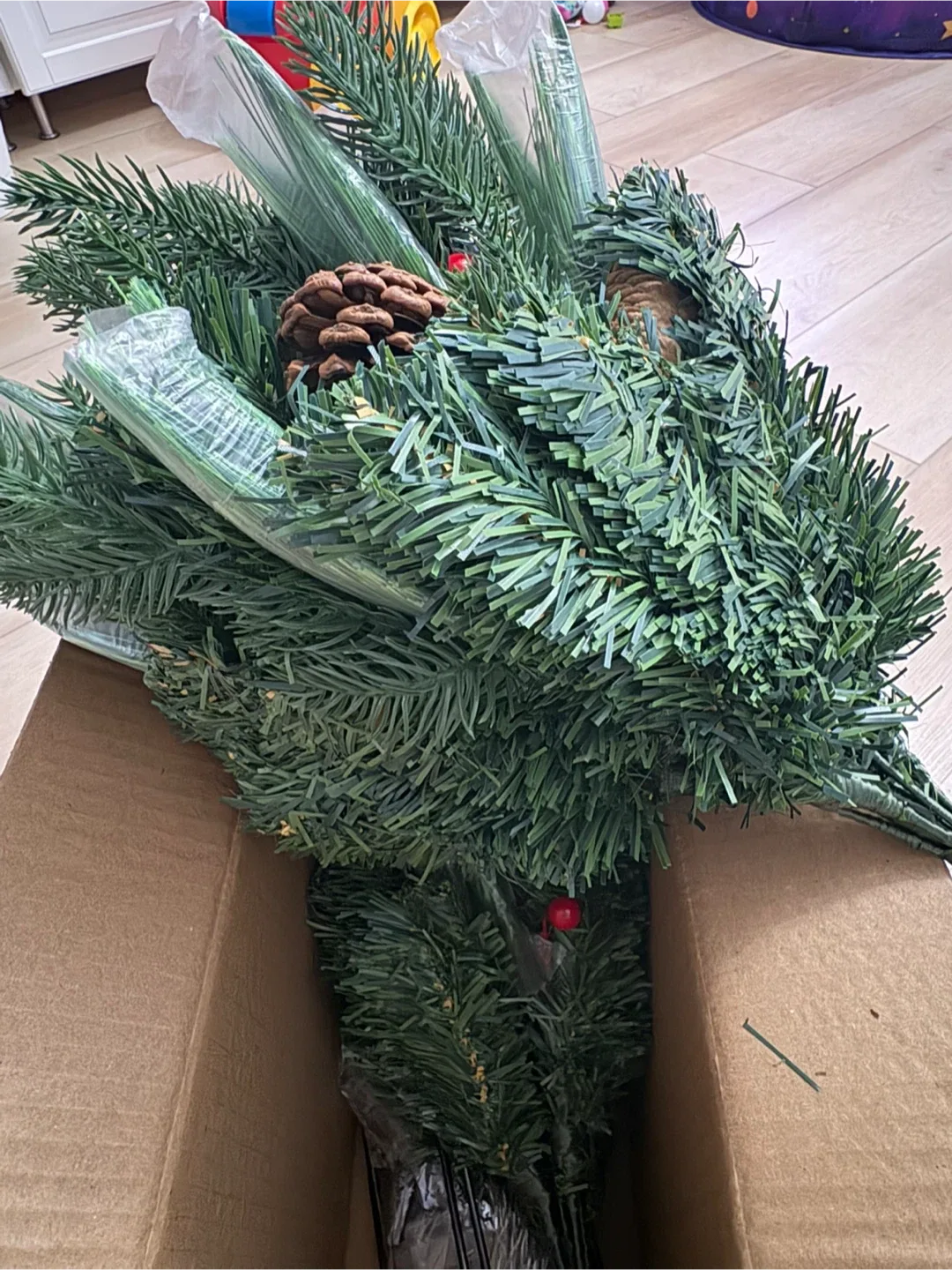 New Christmas Planter Filler Decor w/ 50 LED Lights image indicator(2)