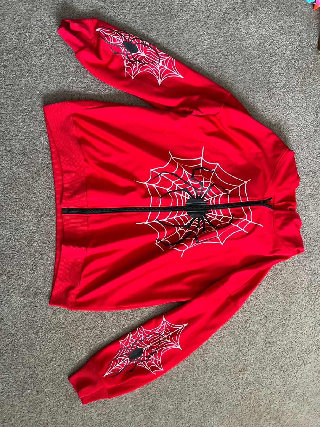 Red Spider Web Zip-Up Jacket
