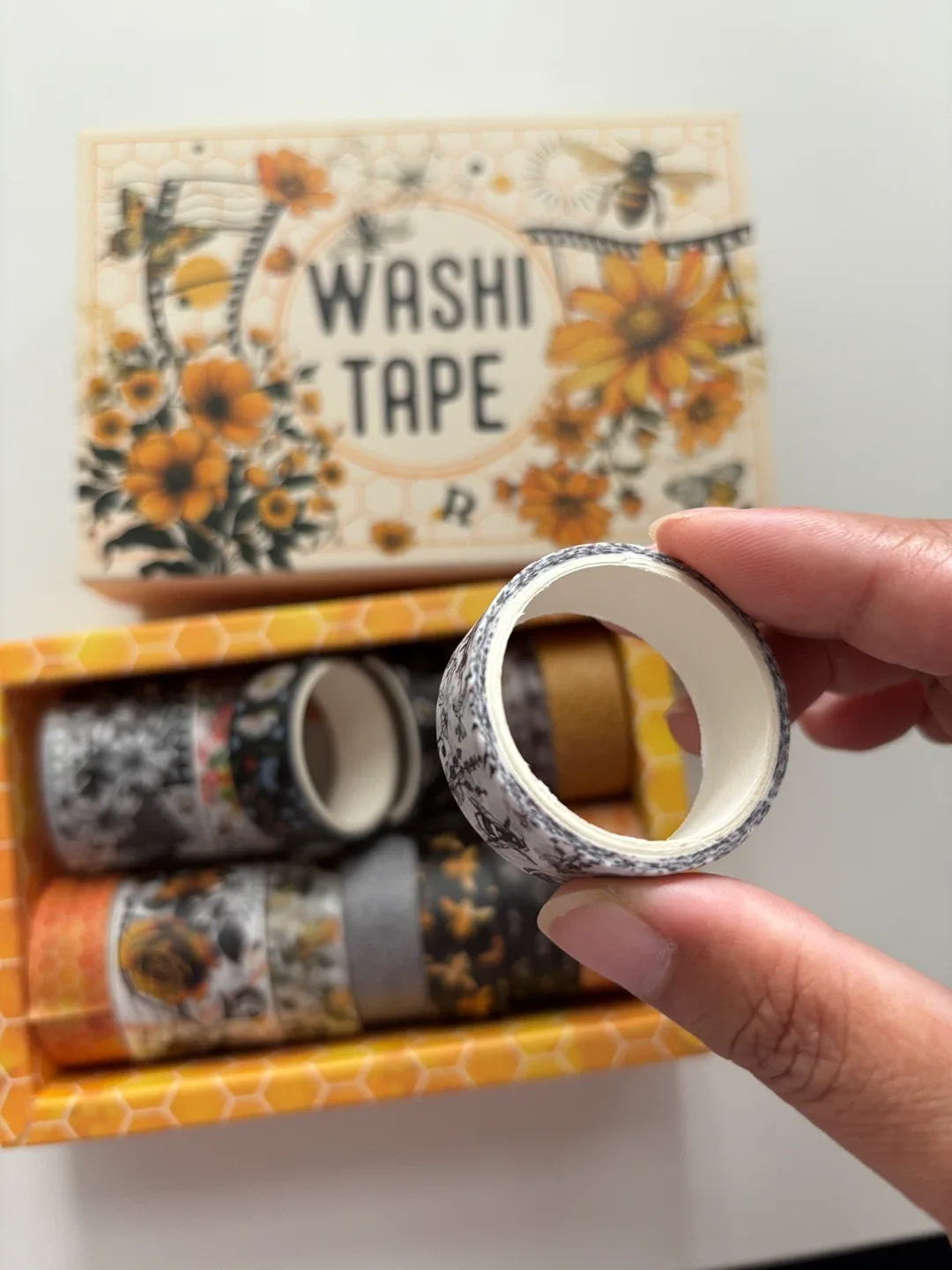 Washi Tape Set with Floral & Bee Designs (14 rolls) image indicator(3)