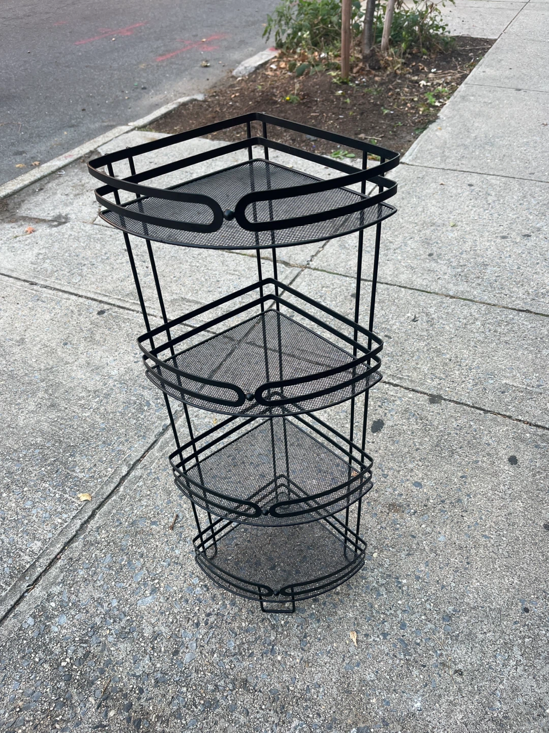 Black Metal Corner Shelf - 3 Tier