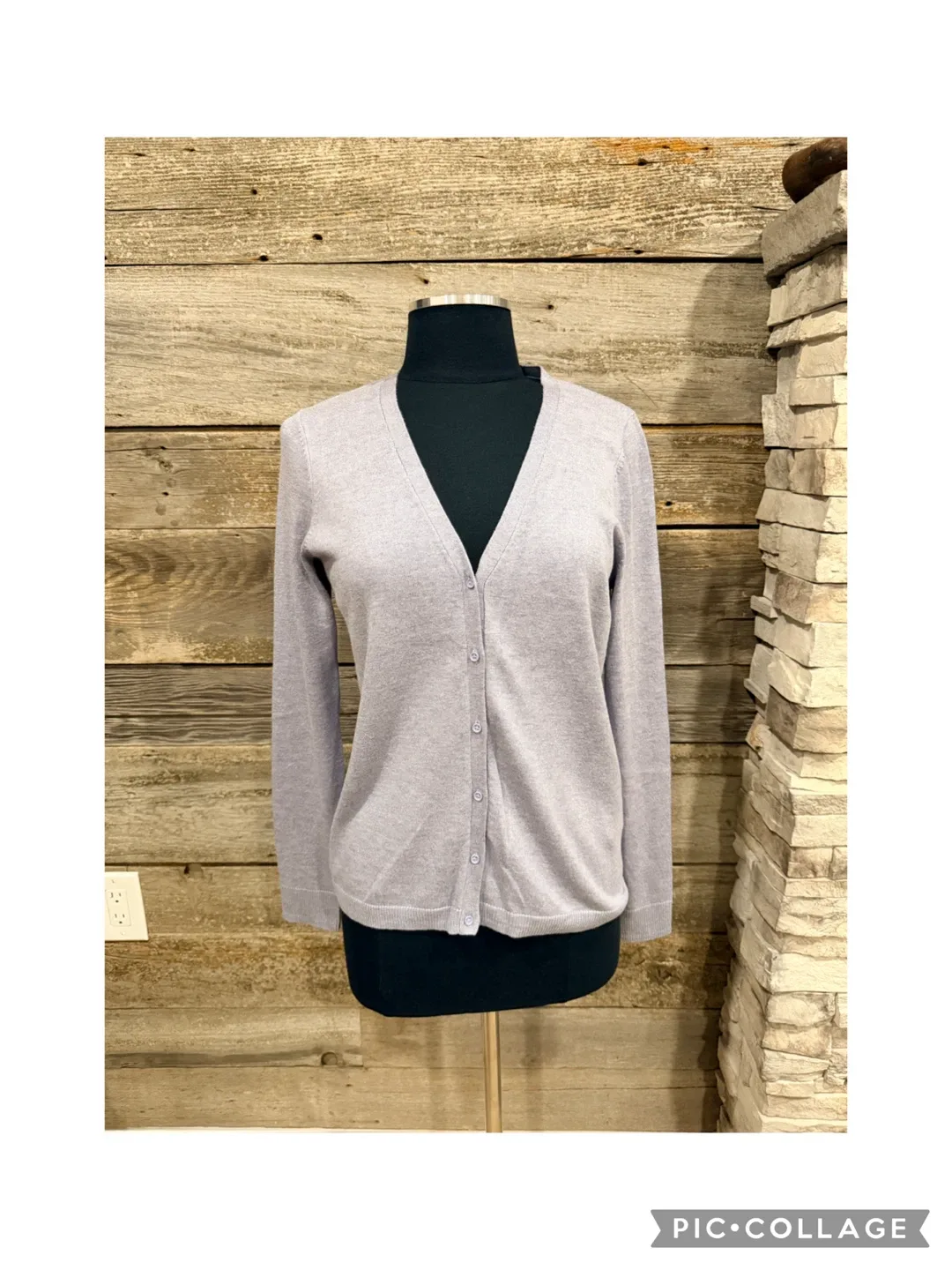 Reitman’s Essentials Light Purple Cardigan thumbnail