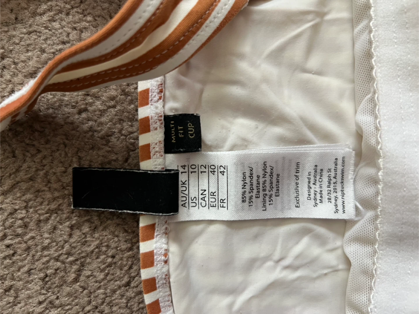 Nip Tuck Swimsuit Size 10 Brown/White Stripes - photo 2