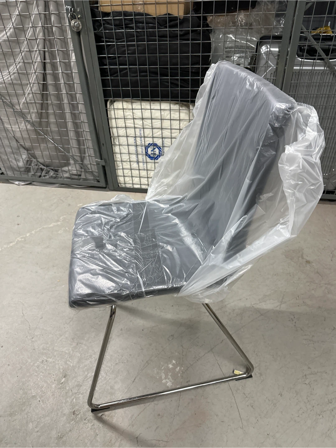 IKEA LILLÅNÄS Black Dining Chair with Chrome Legs