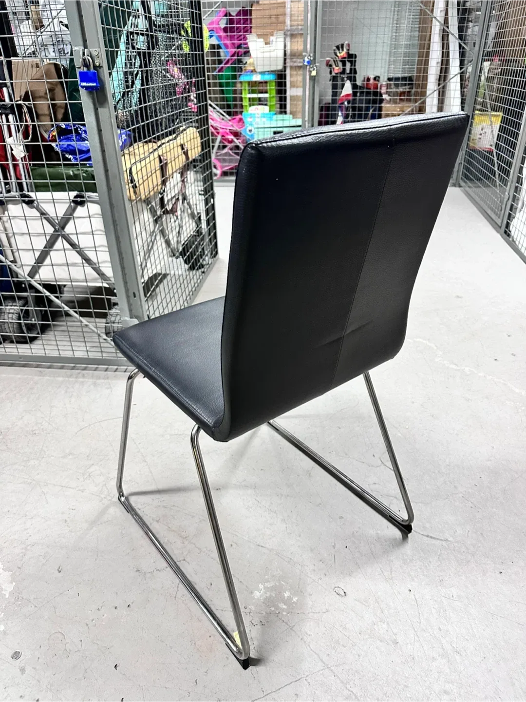 IKEA LILLÅNÄS Black Dining Chair with Chrome Legs image indicator(6)