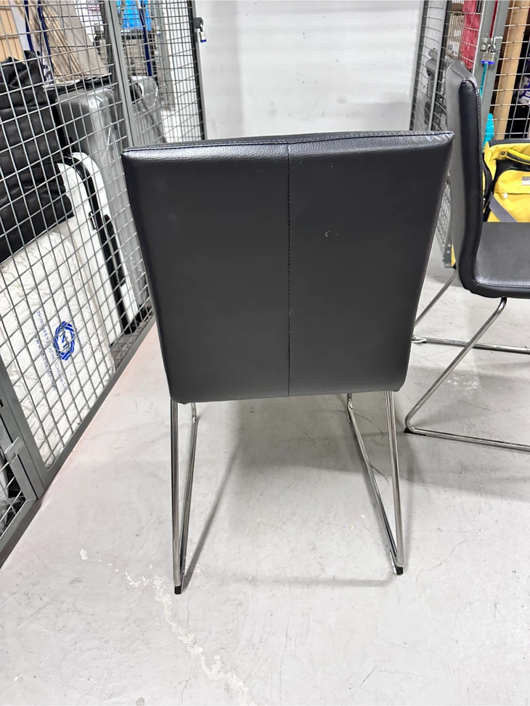 IKEA LILLÅNÄS Black Dining Chair with Chrome Legs - photo 4