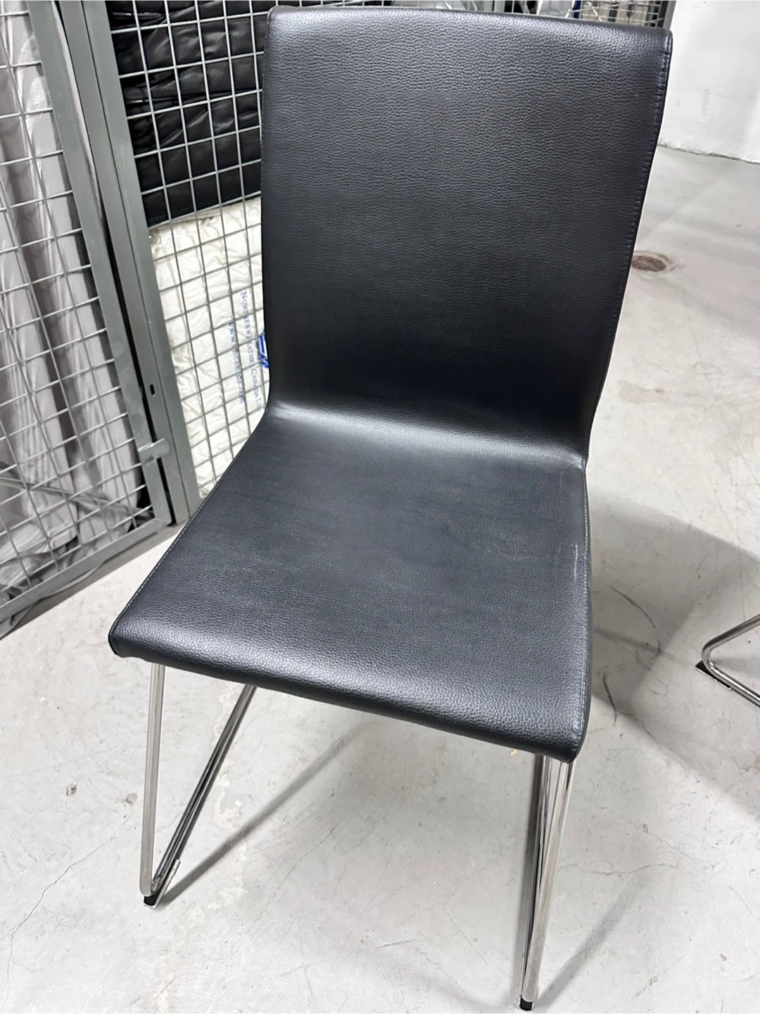 IKEA LILLÅNÄS Black Dining Chair with Chrome Legs - photo 5