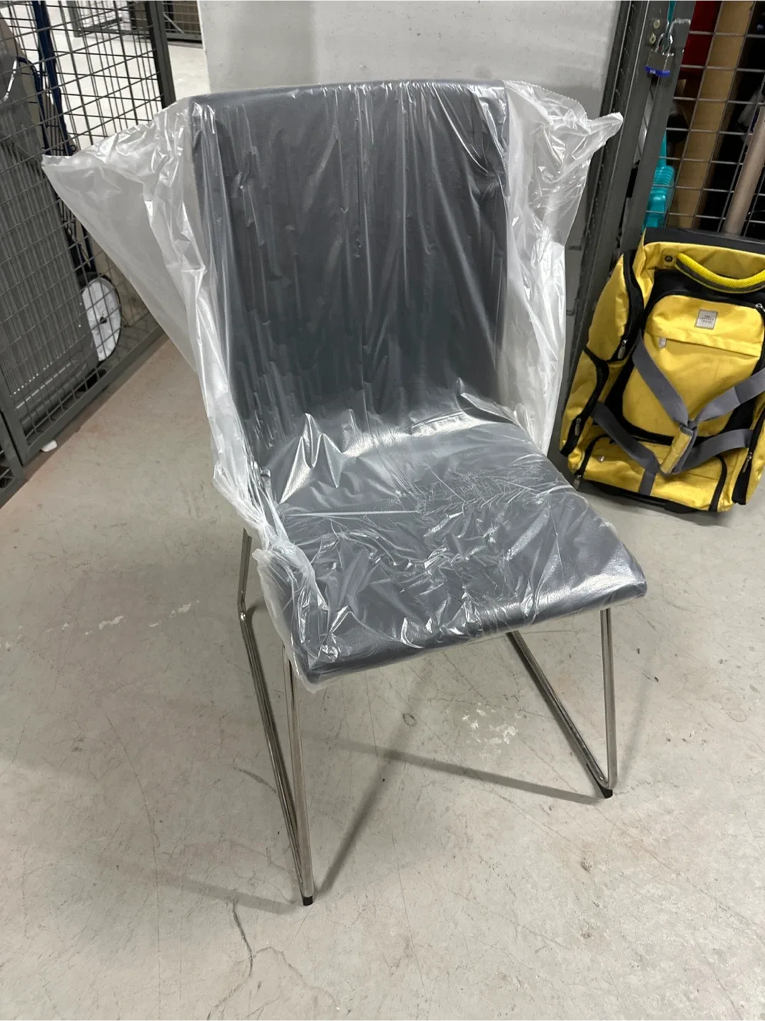 IKEA LILLÅNÄS Black Dining Chair with Chrome Legs image indicator(7)
