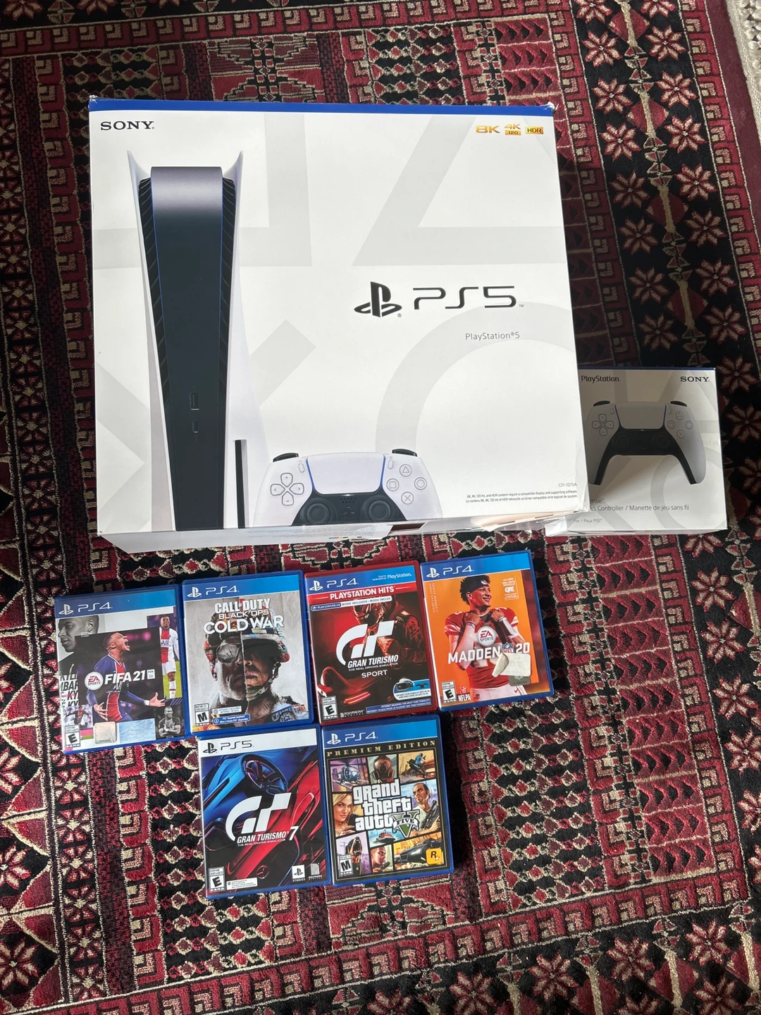Sony PlayStation 5 (PS5) Console (Disc version) + Games