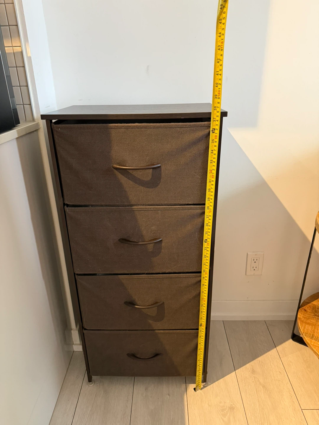 Brown 4-Drawer Fabric Dresser