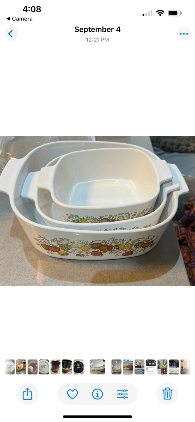 Vintage Corning Ware Casserole Dishes