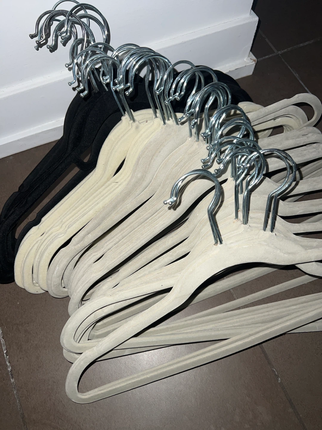 Velvet clothing hangers