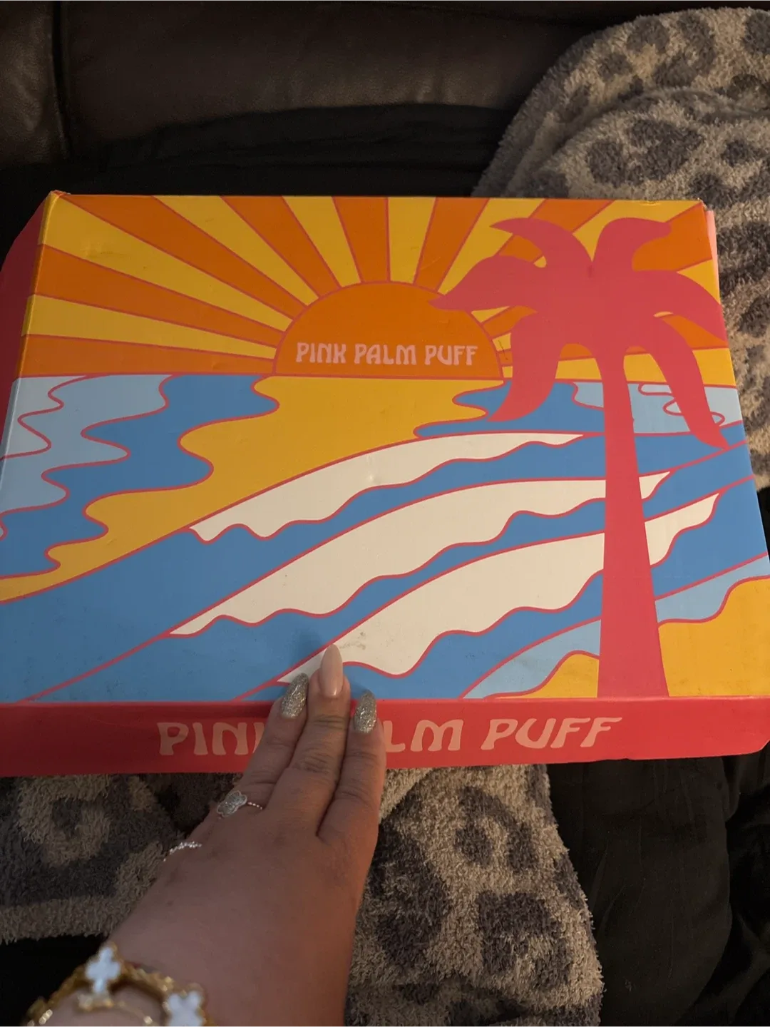 NEW Authentic Pink Palm Puff Pink Hoodie with Box image indicator(4)