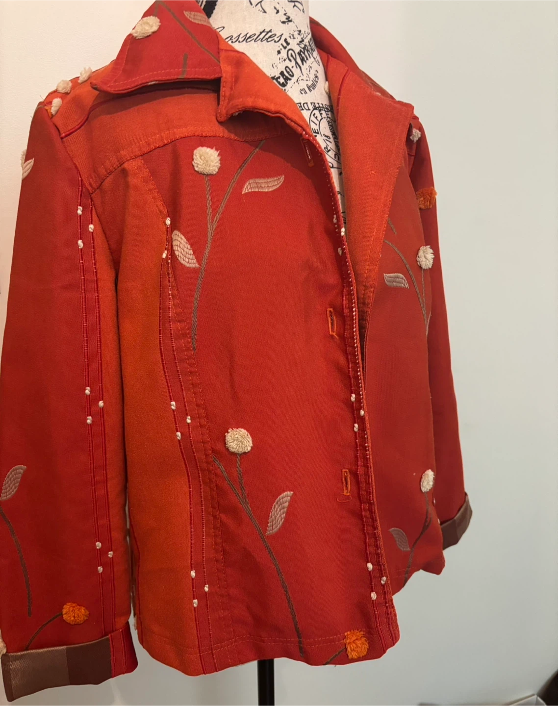 Red Floral Embroidered Jacket - photo 5