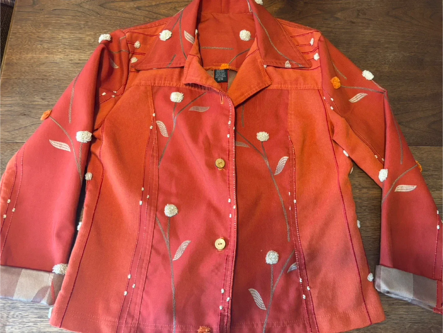 Red Floral Embroidered Jacket image indicator(10)