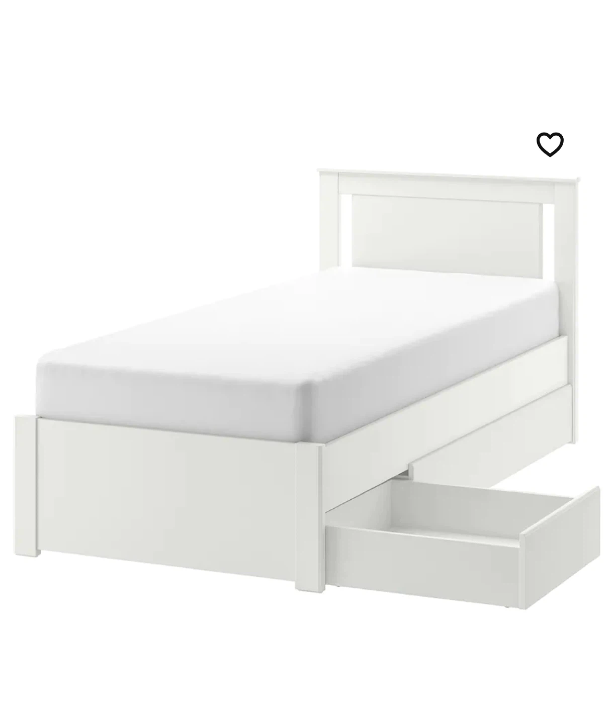 IKEA Hemnes White Twin Bed Frame with Drawer - photo 2