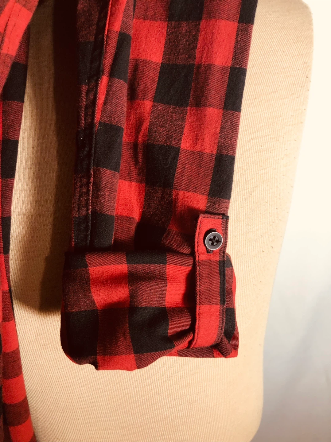 Women’s Red/Black Flannel Dress. Size Medium. BC Clothing. - photo 3