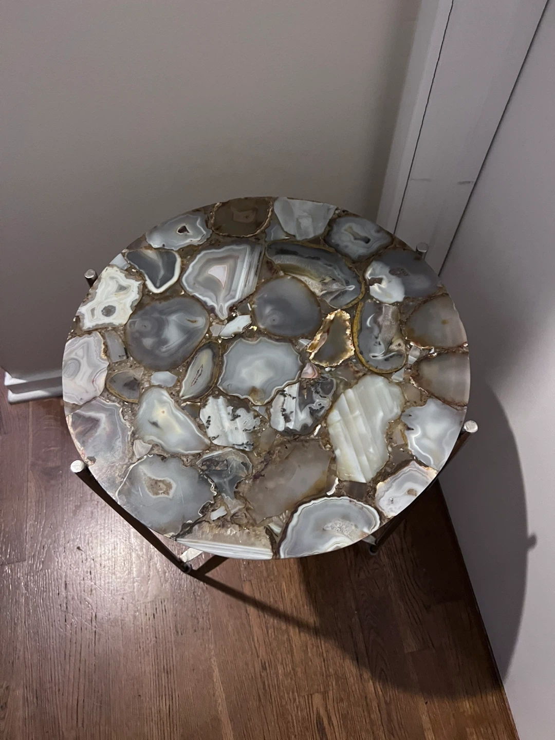 Agate Stone Accent Table, 15" Diameter - photo 3