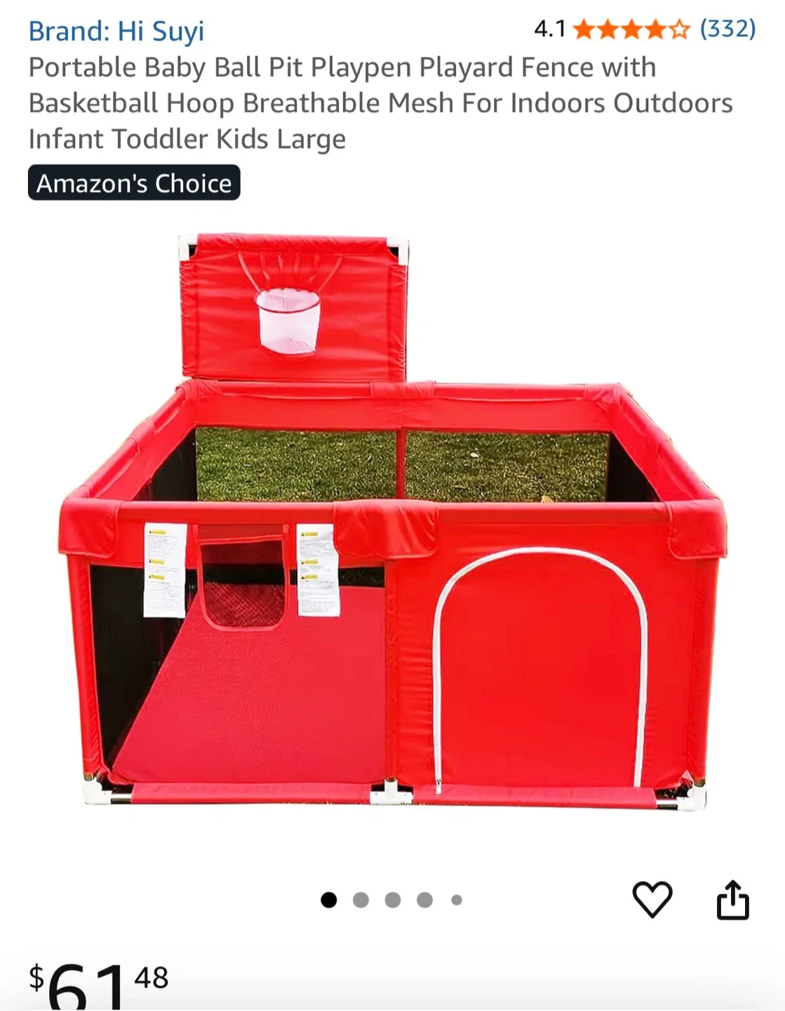 Portable Baby Ball Pit Playpen with Basketball Net image indicator(3)